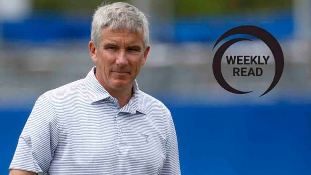 PGA Tour commissioner Jay Monahan is pictured at the 2022 Zurich Classic of New Orleans at TPC Louisiana, along with the SI Golf Weekly Read logo.